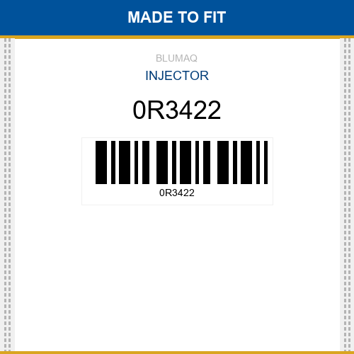 0R3422 Injector Made to fit