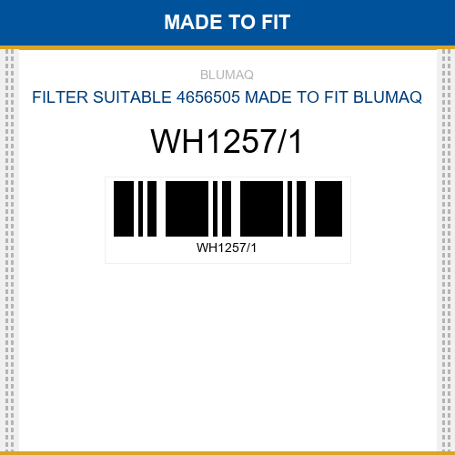 WH1257/1 Filter suitable 4656505 Made to fit for VARIOS