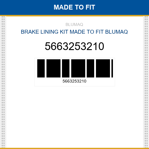 5663253210 Brake lining kit Made to fit for KOMATSU