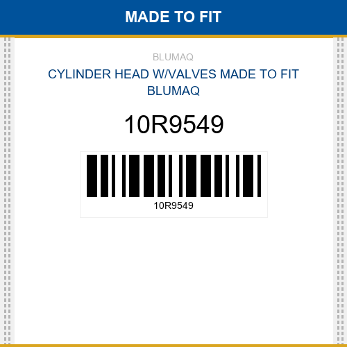 10R9549 Cylinder head w/valves Made to fit