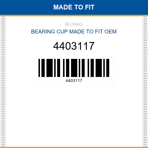 4403117 Bearing cup Made to fit for CATERPILLAR