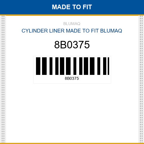 8B0375 Cylinder liner Made to fit for CATERPILLAR