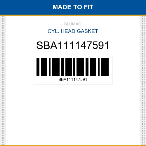 SBA111147591 Cyl. head gasket Made to fit for CASE