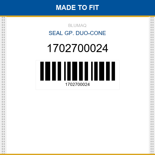 1702700024 Seal gp. duo-cone Made to fit for KOMATSU