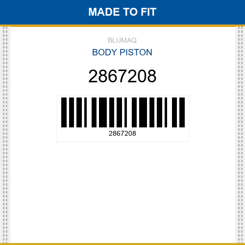 2867208 Body piston Made to fit for CATERPILLAR