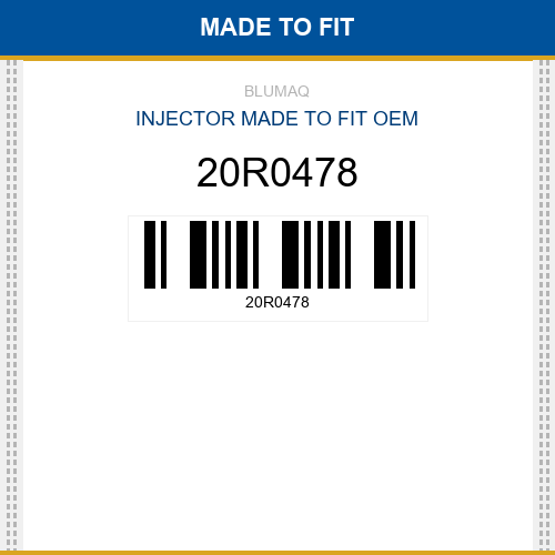 20R0478 Injector Made to fit