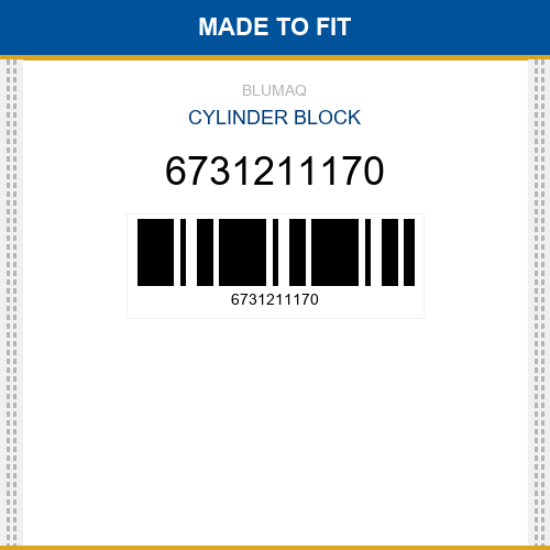 6731211170 Cylinder block Made to fit for KOMATSU