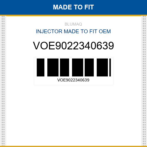 VOE9022340639 Injector Made to fit for VOLVO