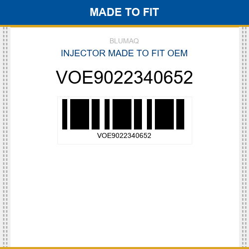 VOE9022340652 Injector Made to fit for VOLVO