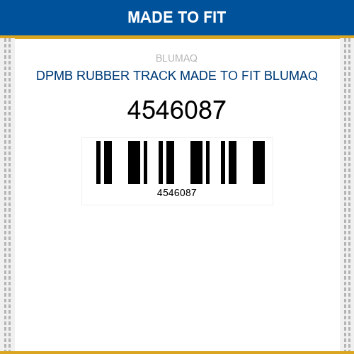 4546087 Dpmb rubber track Made to fit