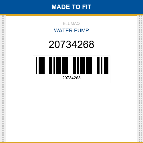 20734268 Water pump Made to fit for VOLVO