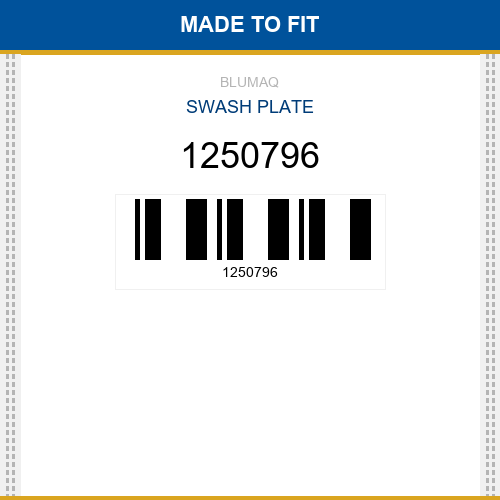 1250796 Swash plate Made to fit