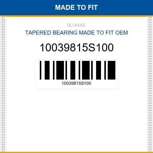 10039815S100 Tapered bearing Made to fit for Daewoo - Doosan