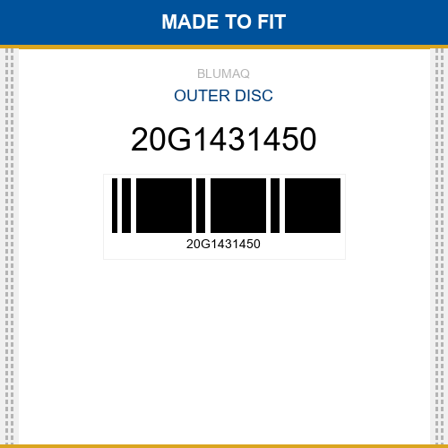 20G1431450 Outer disc Made to fit for KOMATSU