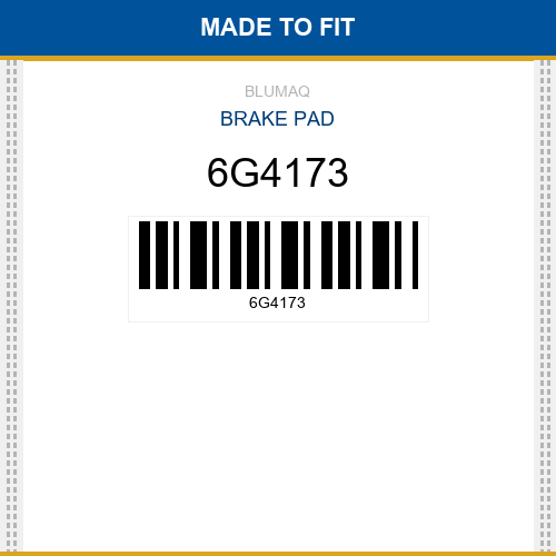 6G4173 Brake pad Made to fit