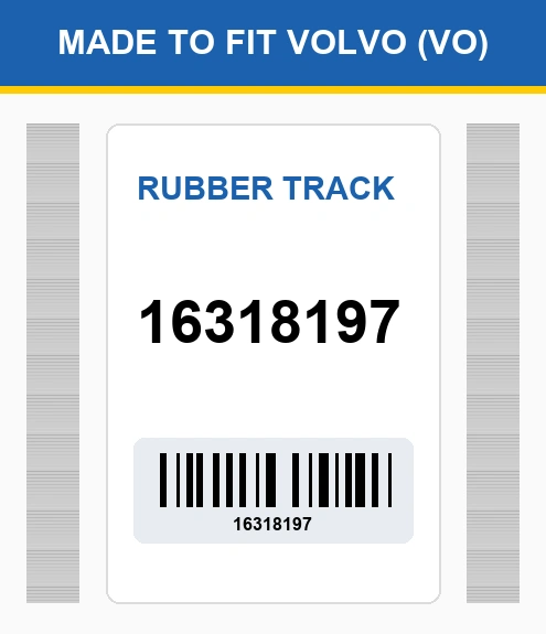 16318197 Rubber track Made to fit for VOLVO
