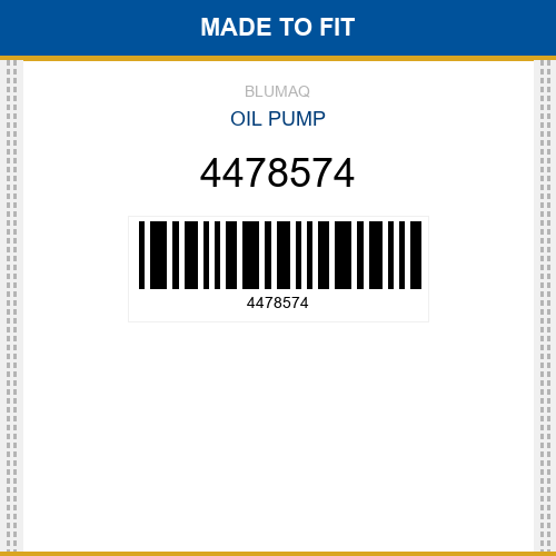 4478574 Oil pump Made to fit