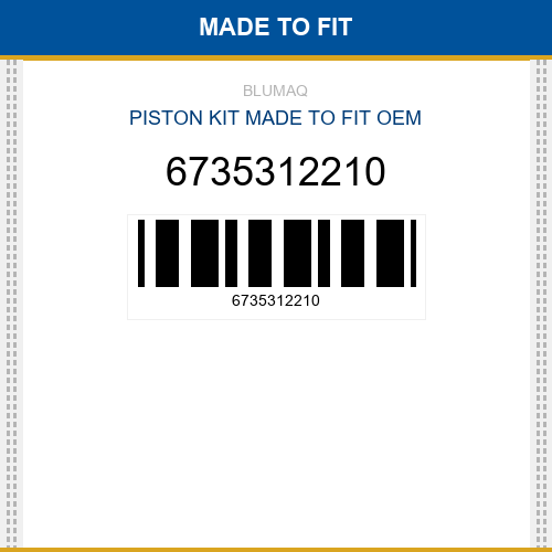 6735312210 Piston kit Made to fit for KOMATSU