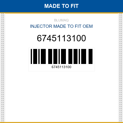 6745113100 Injector Made to fit for KOMATSU