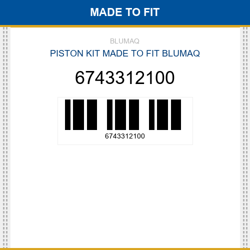 6743312100 Piston kit Made to fit for KOMATSU