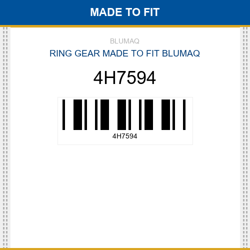 4H7594 Ring gear Made to fit