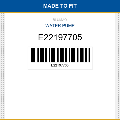 E22197705 Water pump Made to fit for VOLVO