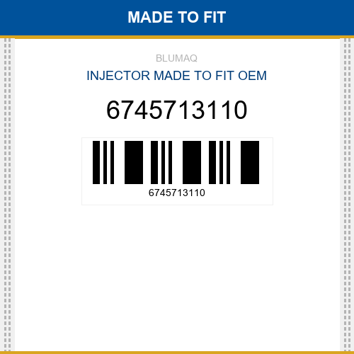 6745713110 Injector Made to fit for KOMATSU
