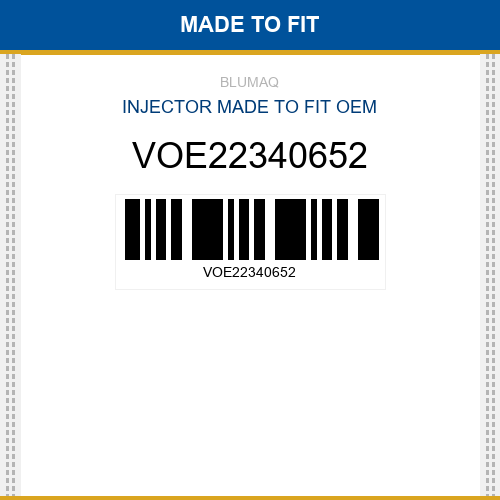 VOE22340652 Injector Made to fit for VOLVO