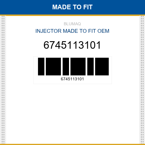 6745113101 Injector Made to fit for KOMATSU