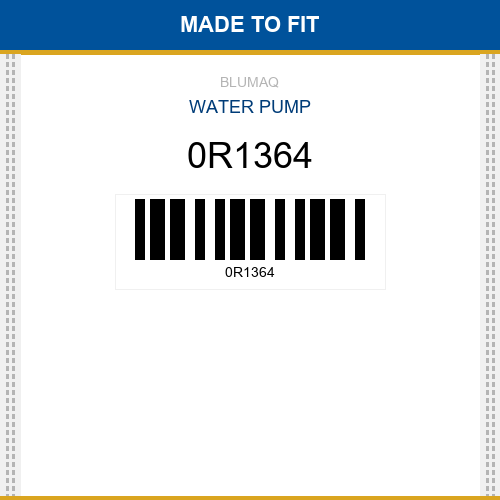 0R1364 Water pump Made to fit for CATERPILLAR