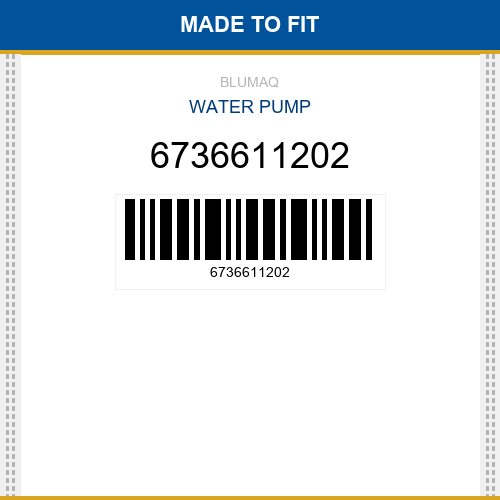 6736611202 Water pump Made to fit for KOMATSU