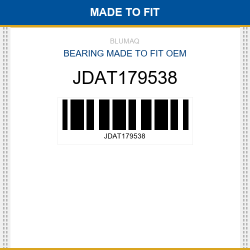 JDAT179538 Bearing Made to fit for JOHN DEERE