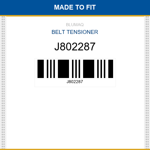 J802287 Belt tensioner Made to fit for VOLVO