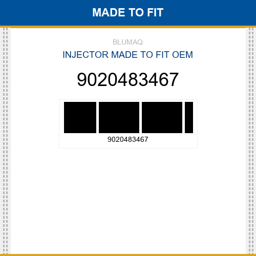 9020483467 Injector Made to fit for VOLVO