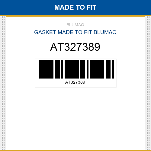 AT327389 Gasket Made to fit for JOHN DEERE
