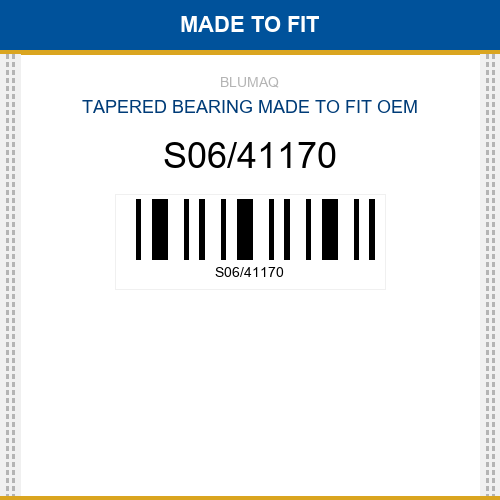 S06/41170 Tapered bearing Made to fit for VARIOS