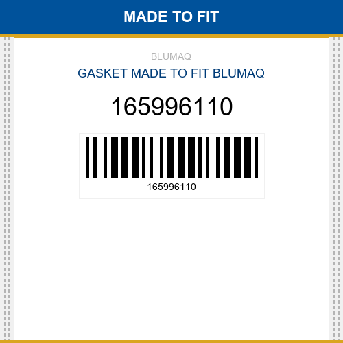 165996110 Gasket Made to fit for VOLVO