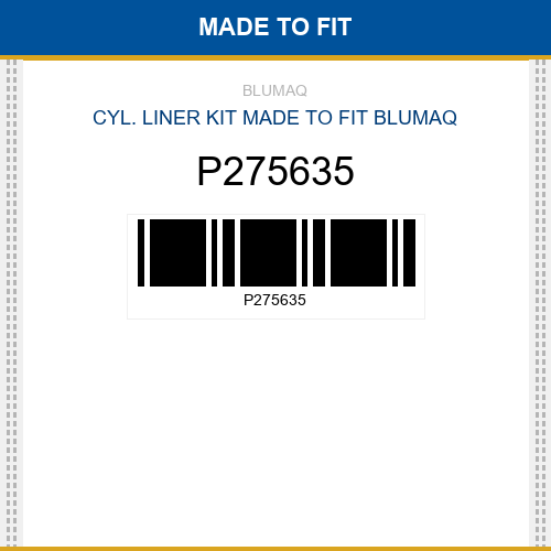 P275635 Cyl. liner kit Made to fit for VOLVO