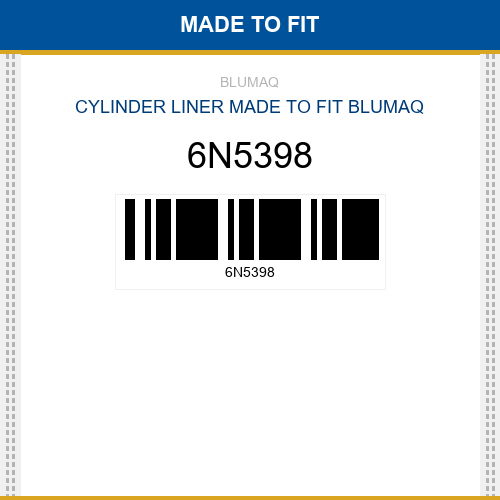 6N5398 Cylinder liner Made to fit