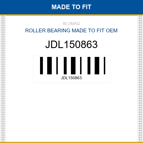 JDL150863 Roller bearing Made to fit for JOHN DEERE