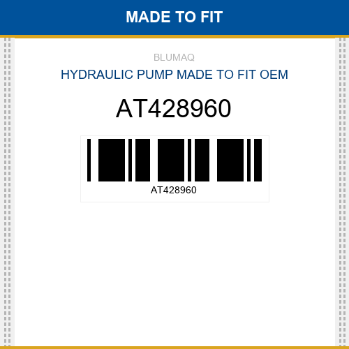 AT428960 Hydraulic pump Made to fit for JOHN DEERE