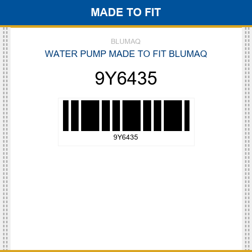 9Y6435 Water pump Made to fit for CATERPILLAR