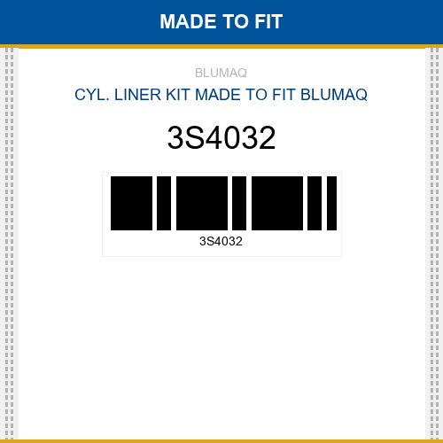 3S4032 Cyl. liner kit Made to fit