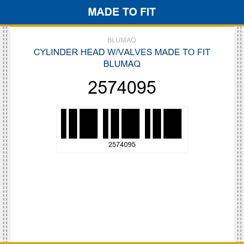 2574095 Cylinder head w/valves Made to fit