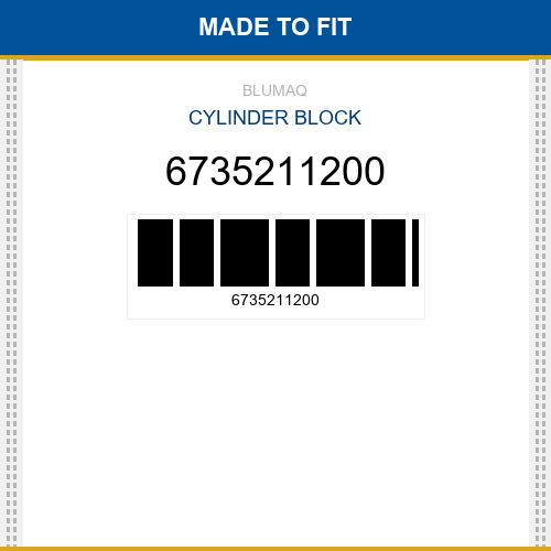 6735211200 Cylinder block Made to fit for KOMATSU