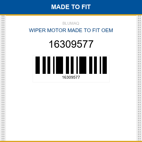 16309577 Wiper motor Made to fit for VOLVO