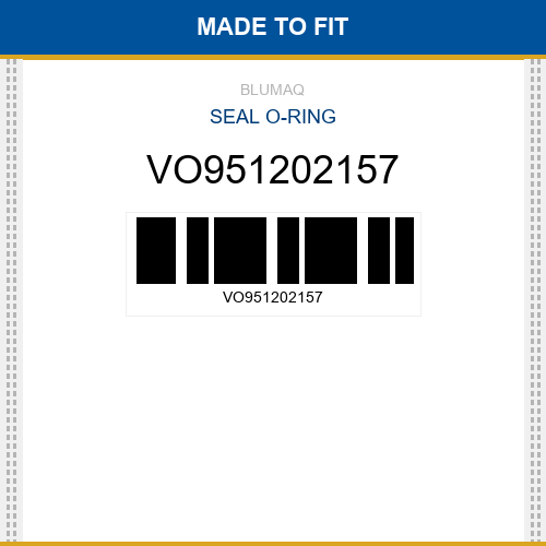 VO951202157 Seal o-ring Made to fit for VOLVO
