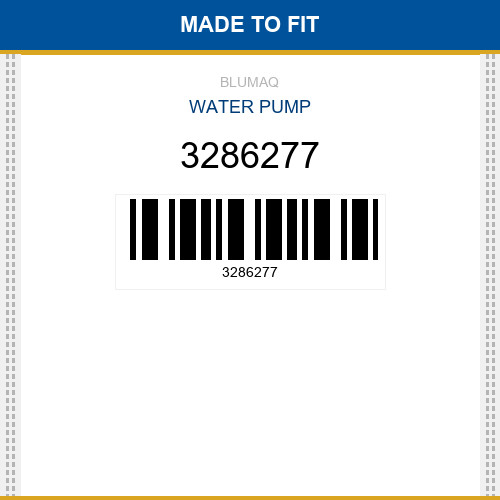 3286277 Water pump Made to fit for VOLVO