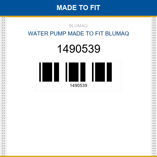 1490539 Water pump Made to fit