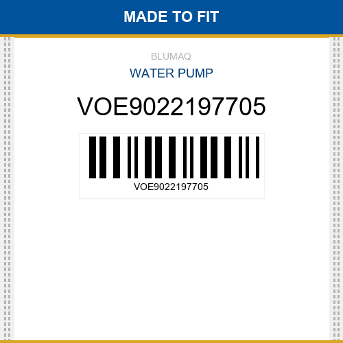 VOE9022197705 Water pump Made to fit for VOLVO